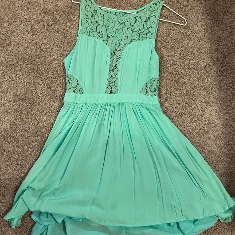 Aqua high low dress
